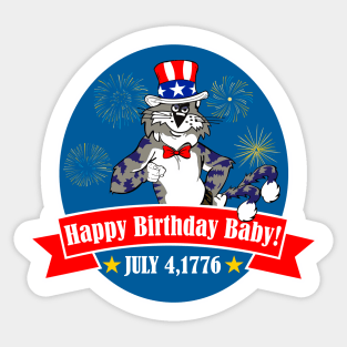 F-14 Tomcat - Happy Birthday Baby - July 4, 1776 - Clean Style Sticker